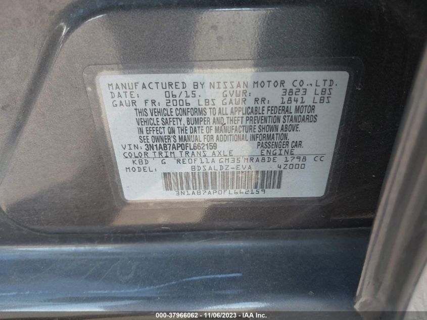 2015 NISSAN SENTRA FE+ S/S/SL/SR/SV - 3N1AB7AP0FL662159