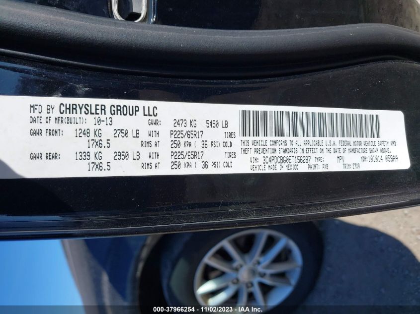 2014 DODGE JOURNEY SXT - 3C4PDCBG0ET156287
