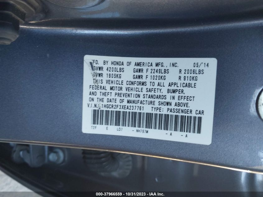 2014 HONDA ACCORD SEDAN LX - 1HGCR2F3XEA237761