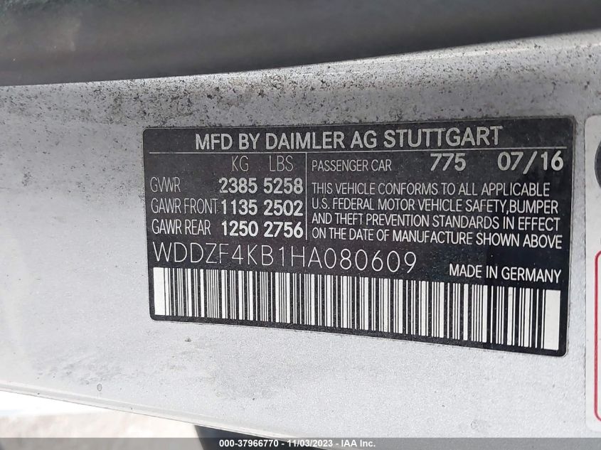 2017 MERCEDES-BENZ E 300 4MATIC WDDZF4KB1HA080609