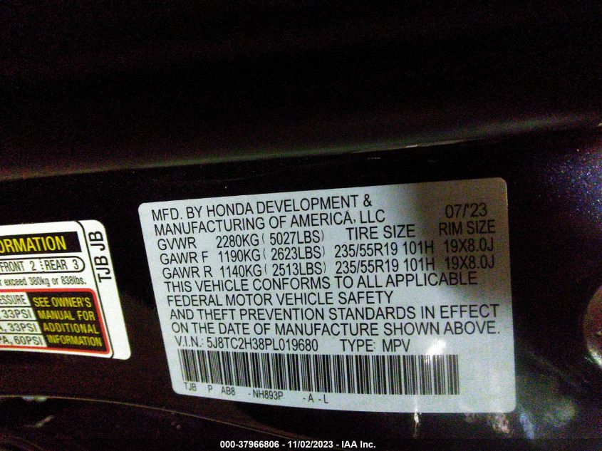 2023 ACURA RDX - 5J8TC2H38PL019680