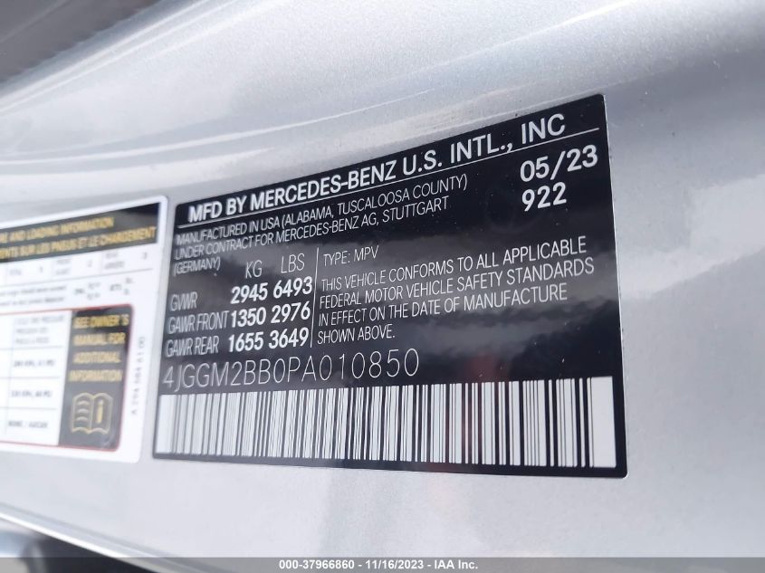 2023 MERCEDES-BENZ EQE 350+ SUV 4JGGM2BB0PA010850