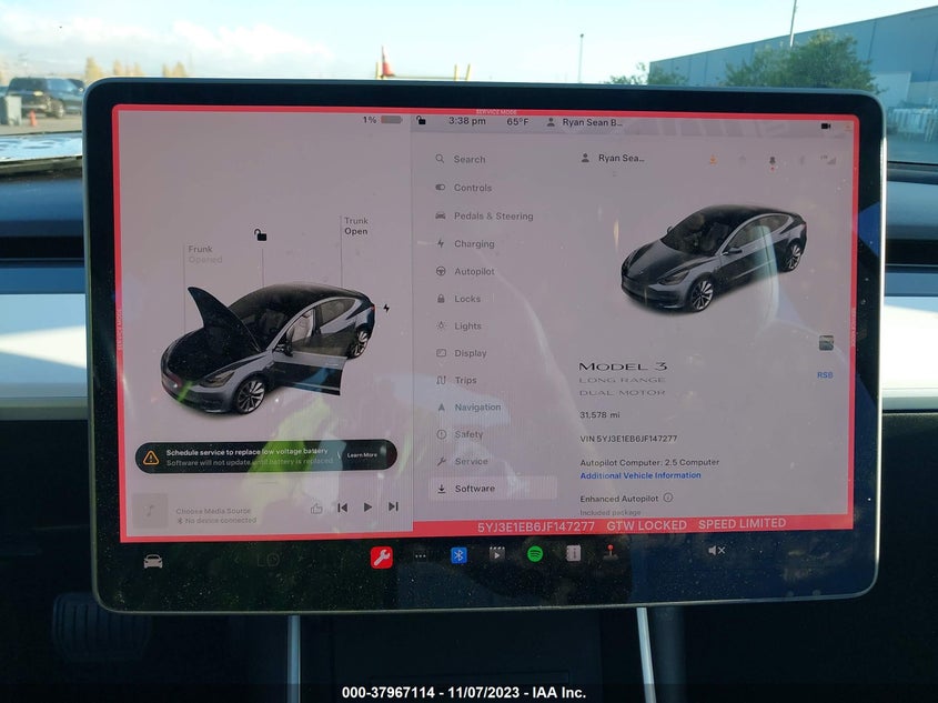 VIN 5YJ3E1EB6JF147277 2018 TESLA MODEL 3 LONG RANGE