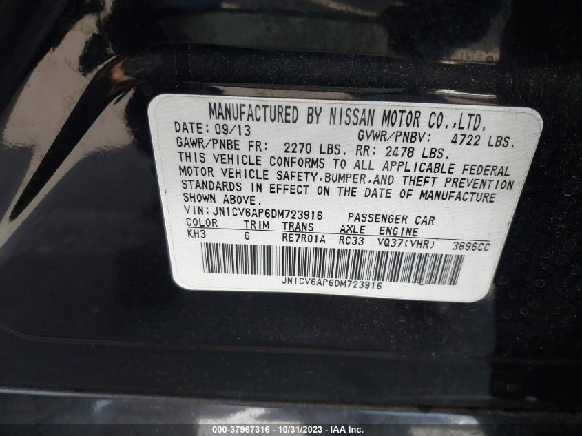 2013 INFINITI G37 JOURNEY - JN1CV6AP6DM723916