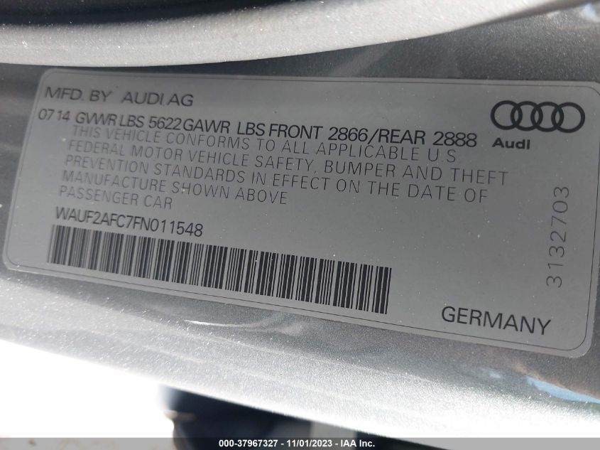 2015 AUDI S6 - WAUF2AFC7FN011548