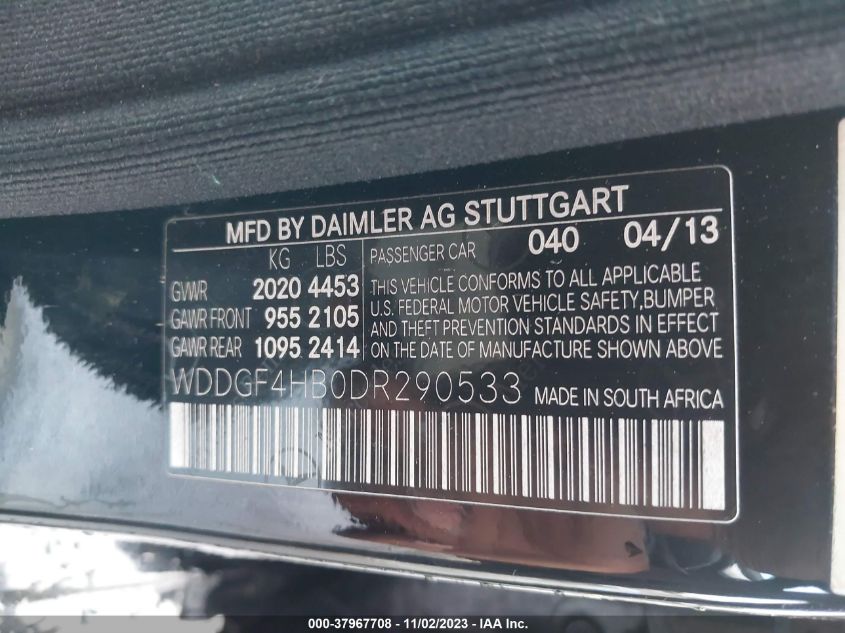 2013 MERCEDES-BENZ C 250 LUXURY/SPORT WDDGF4HB0DR290533