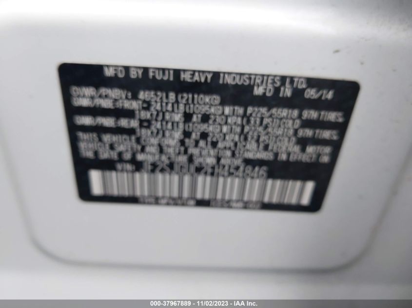 2015 SUBARU FORESTER 2.0XT TOURING - JF2SJGUC2FH454846