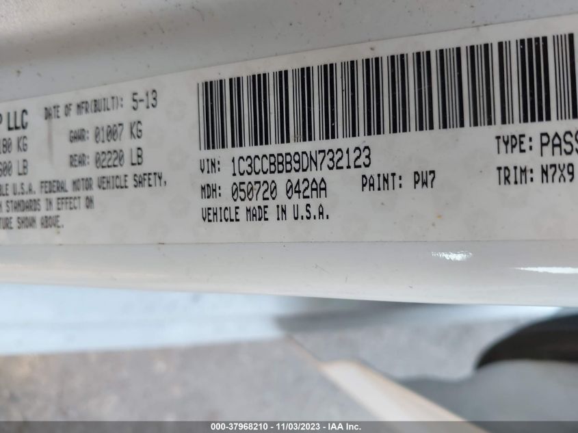 2013 CHRYSLER 200 TOURING - 1C3CCBBB9DN732123