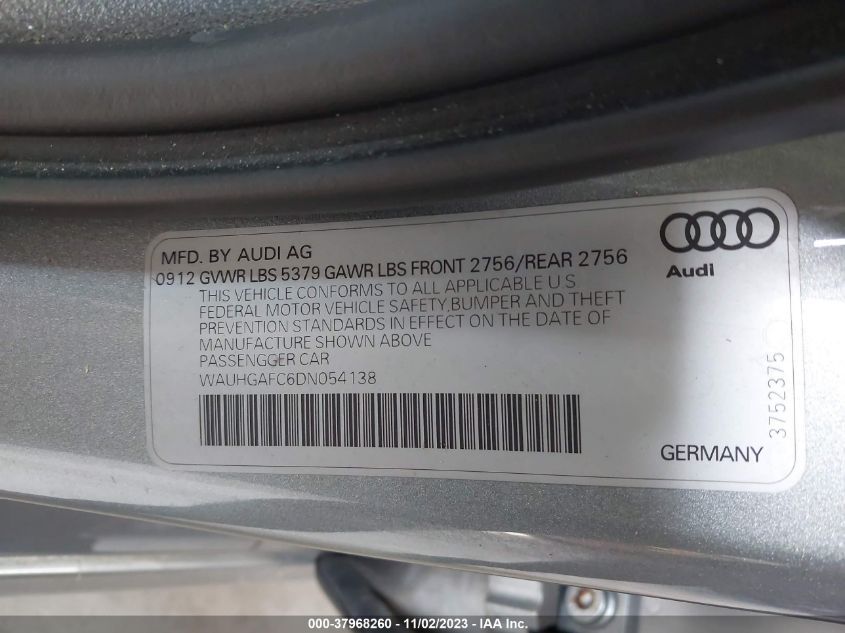 2013 AUDI A6 PRESTIGE - WAUHGAFC6DN054138