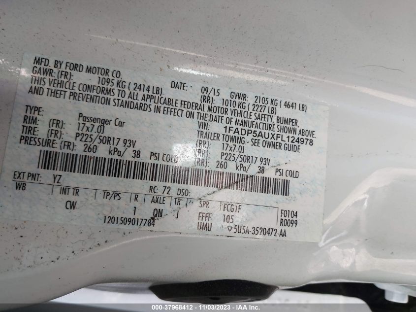 2015 FORD C-MAX HYBRID SE - 1FADP5AUXFL124978