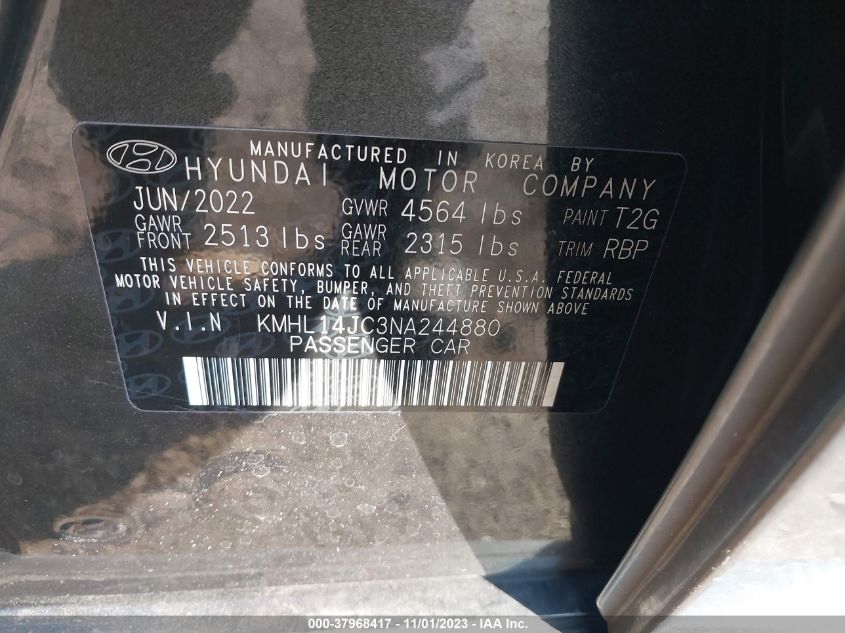 2022 HYUNDAI SONATA N LINE - KMHL14JC3NA244880