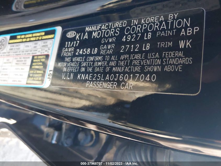 2018 KIA STINGER PREMIUM - KNAE25LA0J6017040