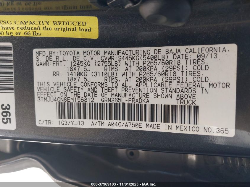 2014 TOYOTA TACOMA PRERUNNER - 3TMJU4GN8EM156812