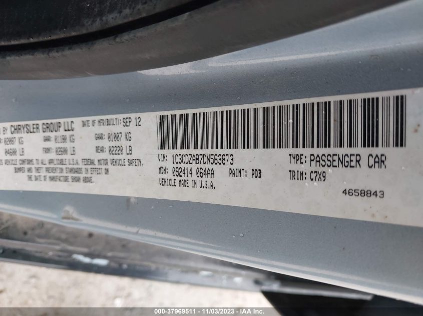 2013 DODGE AVENGER SE - 1C3CDZAB7DN563873