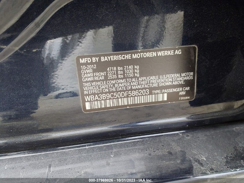 2013 BMW 335I XDRIVE WBA3B9C50DF586203