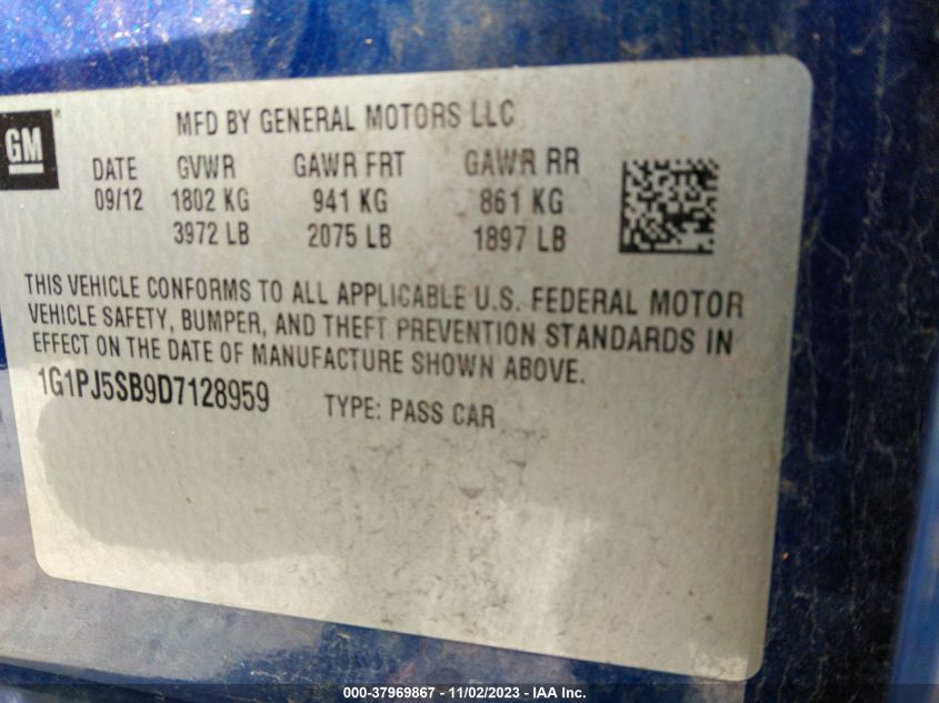 2013 CHEVROLET CRUZE ECO - 1G1PJ5SB9D7128959