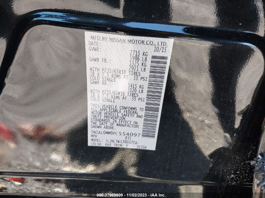 2015 INFINITI QX60 - 5N1AL0MM9FC554097