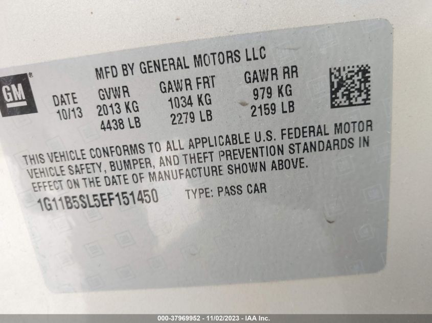 2014 CHEVROLET MALIBU LS - 1G11B5SL5EF151450