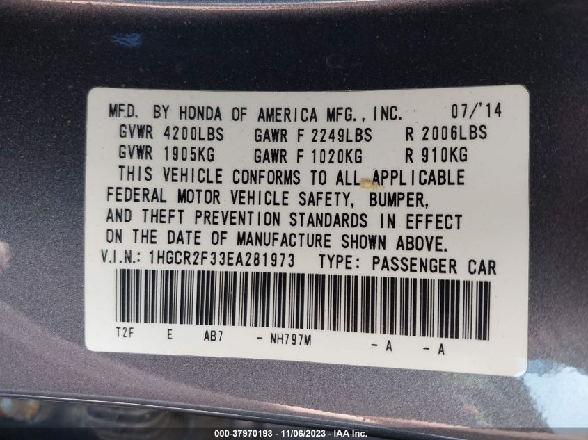 2014 HONDA ACCORD LX - 1HGCR2F33EA281973