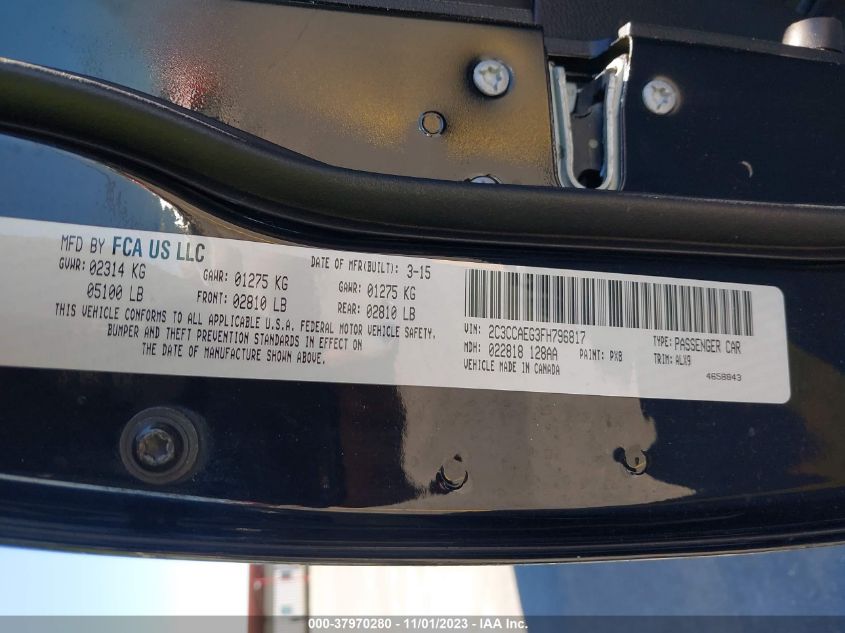 2015 CHRYSLER 300C 2C3CCAEG3FH796817