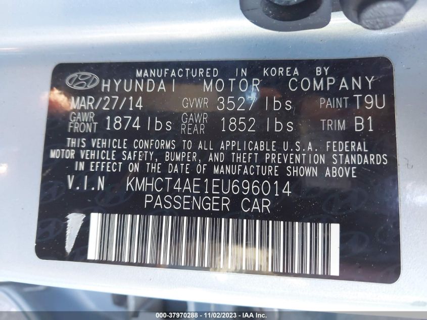 2014 HYUNDAI ACCENT GLS - KMHCT4AE1EU696014