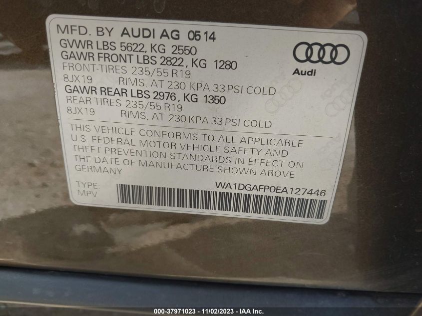 2014 AUDI Q5 PREMIUM PLUS - WA1DGAFP0EA127446