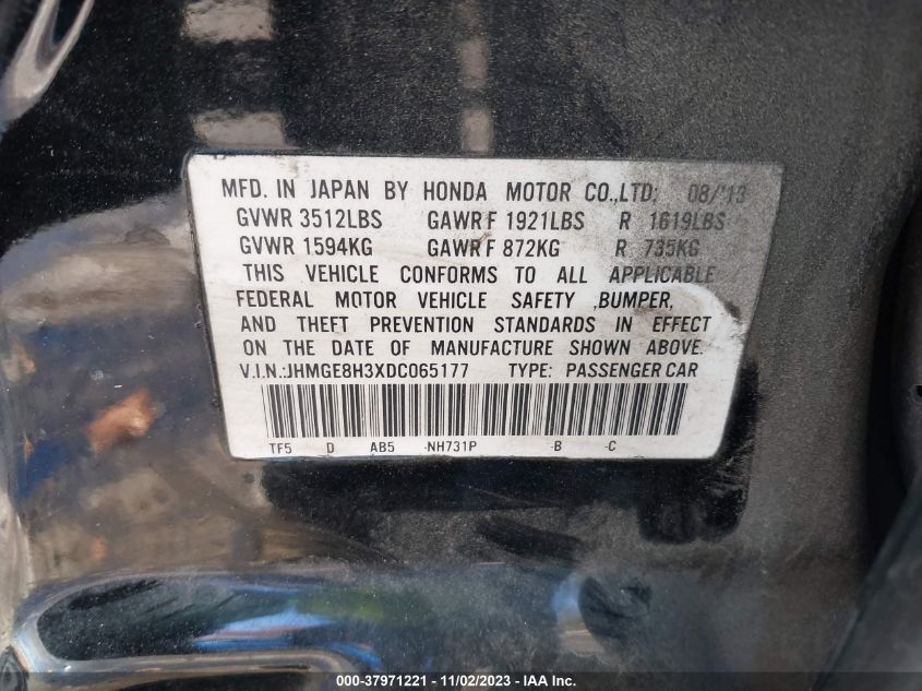 2013 HONDA FIT - JHMGE8H3XDC065177