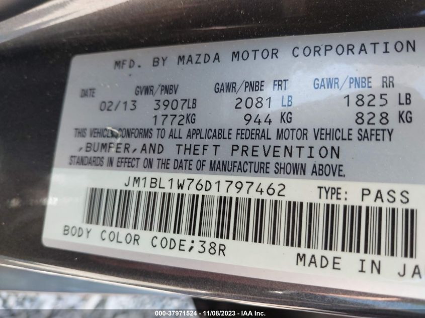 2013 MAZDA MAZDA3 I GRAND TOURING - JM1BL1W76D1797462