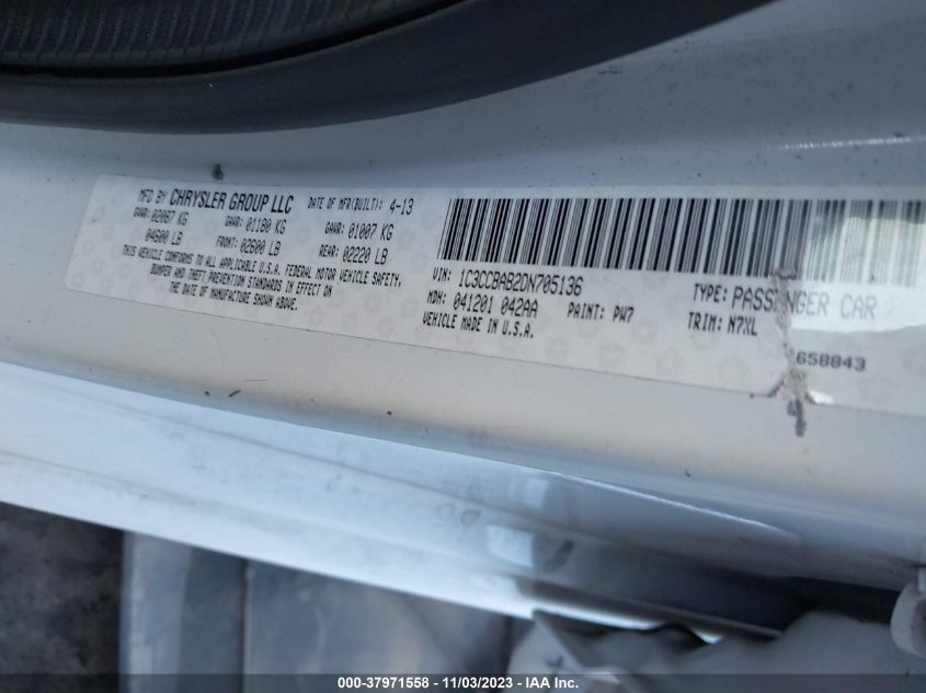2013 CHRYSLER 200 LX - 1C3CCBAB2DN705136