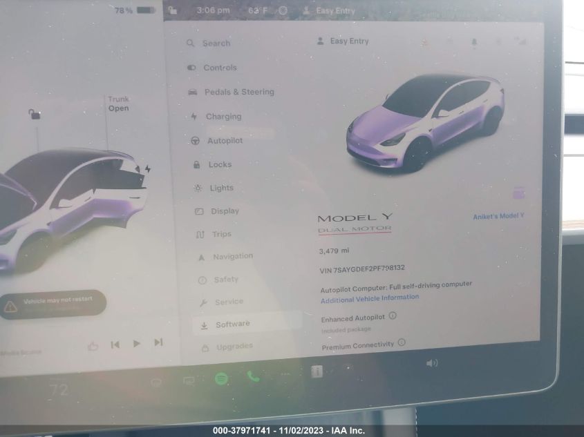 7SAYGDEF2PF798132 Tesla Model Y PERFORMANCE 7