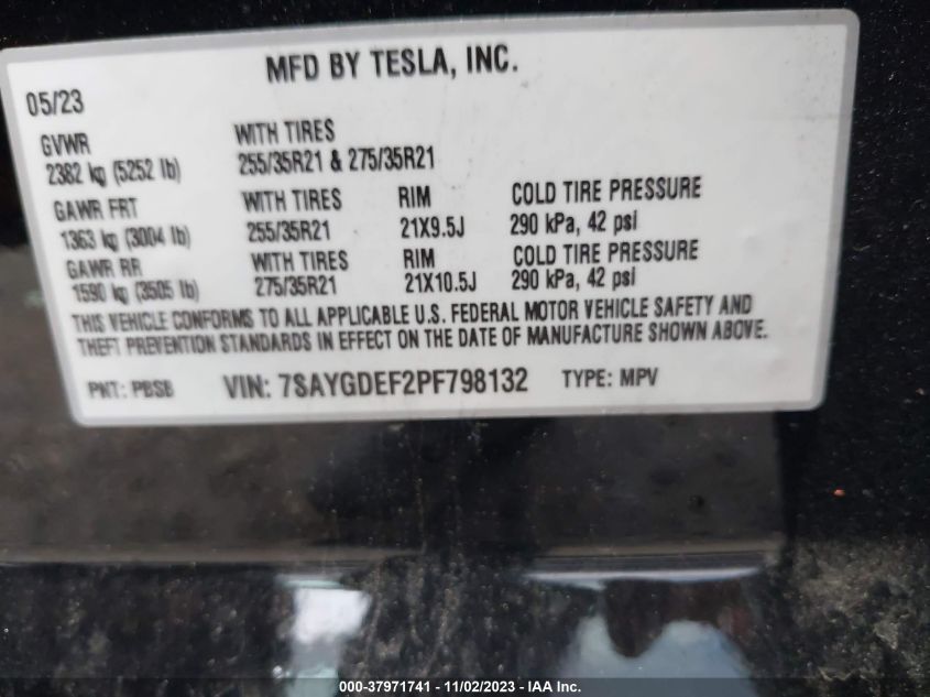 7SAYGDEF2PF798132 Tesla Model Y PERFORMANCE 9