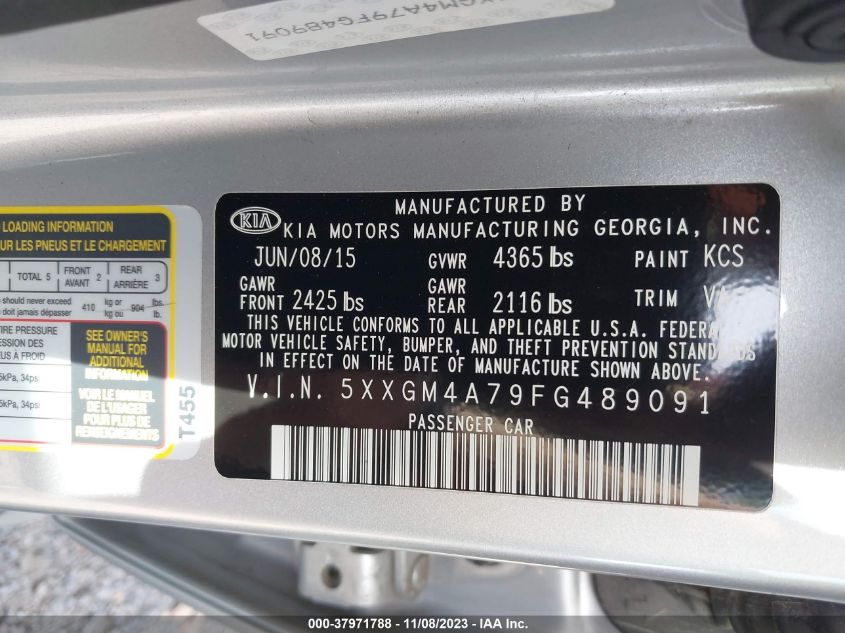 2015 KIA OPTIMA LX - 5XXGM4A79FG489091