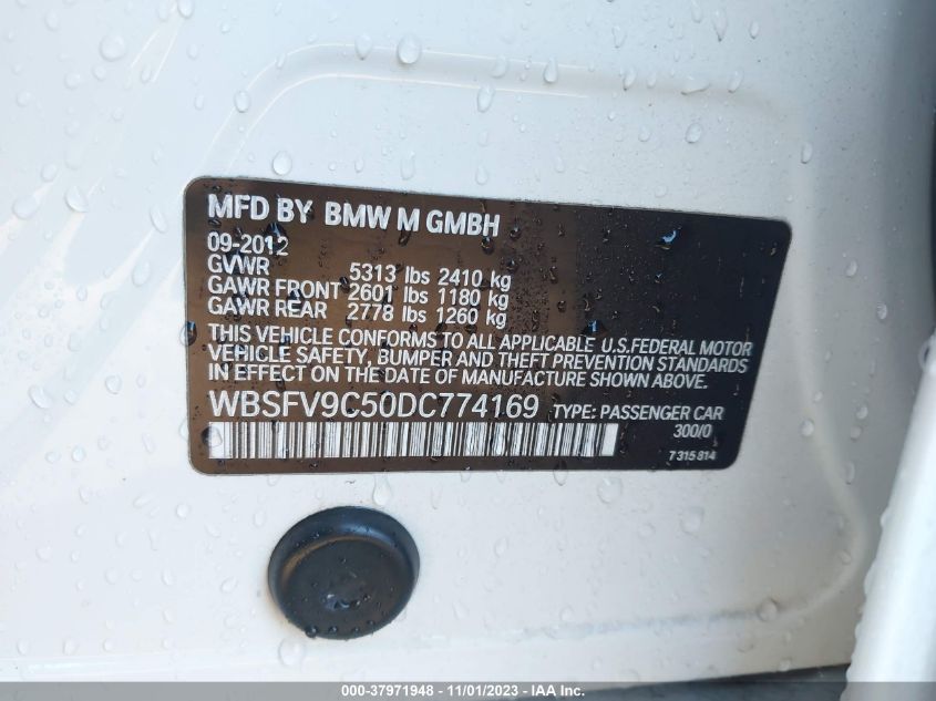 2013 BMW M5 WBSFV9C50DC774169