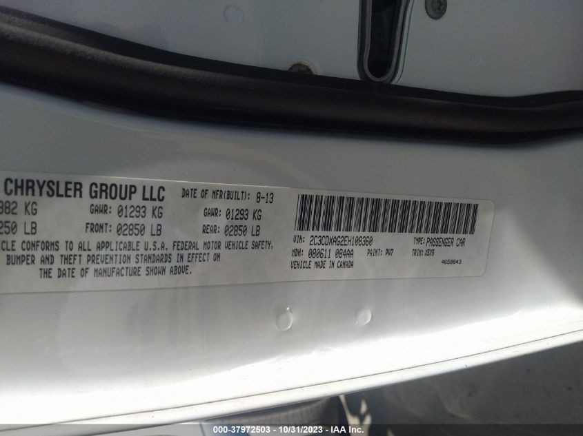 2014 DODGE CHARGER POLICE - 2C3CDXAG2EH108360