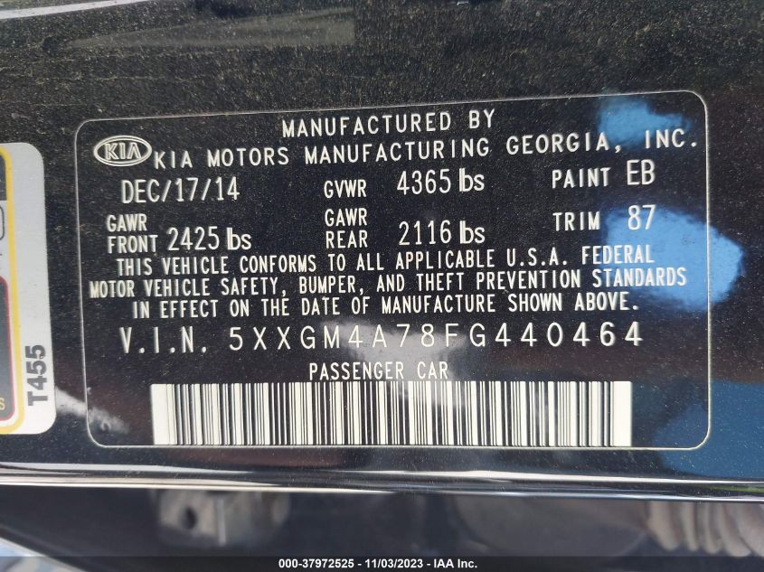 2015 KIA OPTIMA LX - 5XXGM4A78FG440464