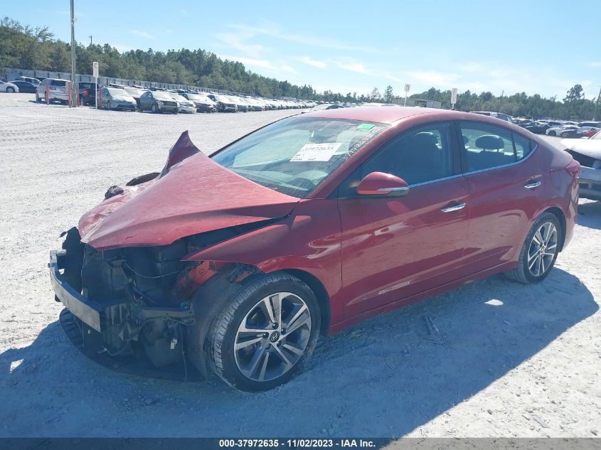 2017 HYUNDAI ELANTRA LIMITED - KMHD84LF7HU135204