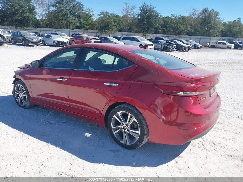 2017 HYUNDAI ELANTRA LIMITED - KMHD84LF7HU135204