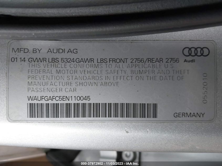 2014 AUDI A6 3.0T PREMIUM PLUS - WAUFGAFC5EN110045
