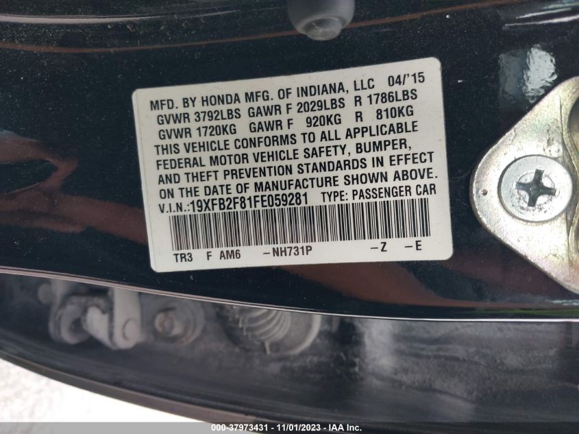 2015 HONDA CIVIC EX - 19XFB2F81FE059281