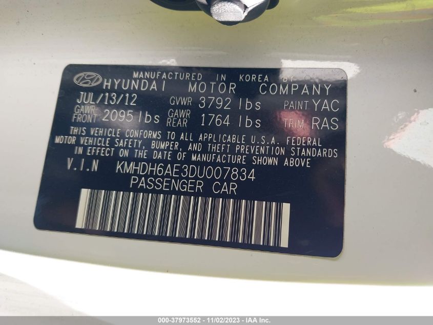 2013 HYUNDAI ELANTRA SE - KMHDH6AE3DU007834