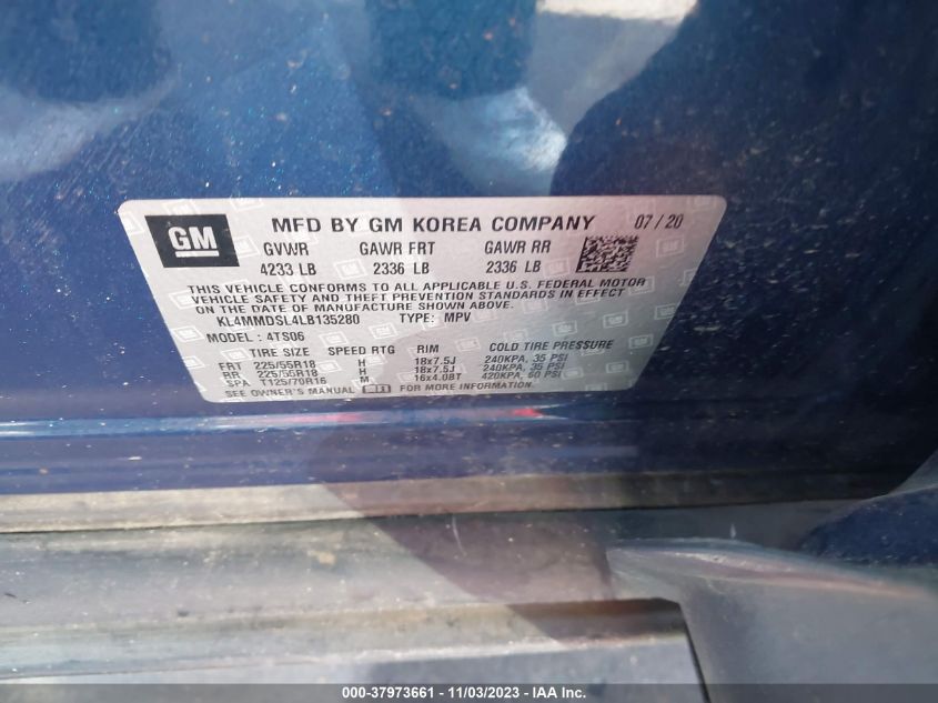2020 BUICK ENCORE GX SELECT - KL4MMDSL4LB135280