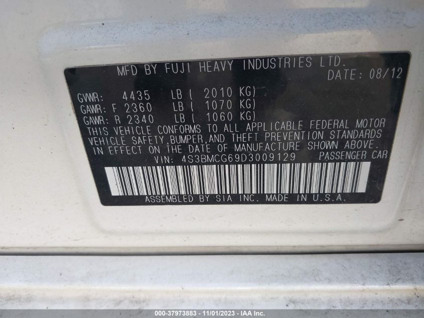 2013 SUBARU LEGACY 2.5I PREMIUM - 4S3BMCG69D3009129
