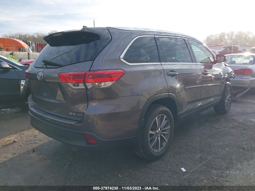 2019 TOYOTA HIGHLANDER XLE - 5TDJZRFH5KS959907