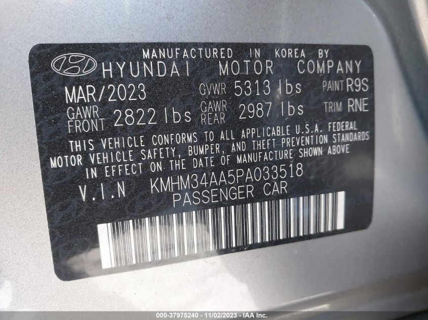2023 HYUNDAI IONIQ 6 SEL KMHM34AA5PA033518