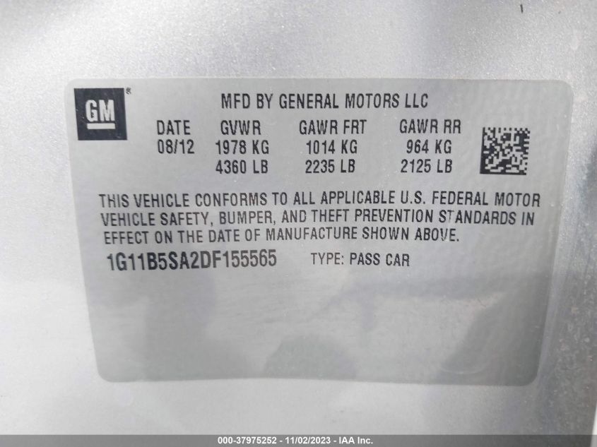 2013 CHEVROLET MALIBU LS - 1G11B5SA2DF155565