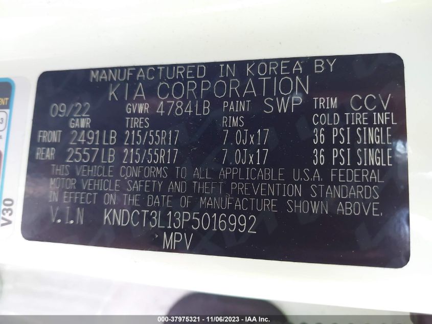 2023 KIA NIRO EV WAVE KNDCT3L13P5016992