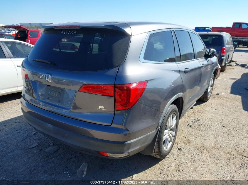2016 HONDA PILOT LX - 5FNYF5H14GB015060