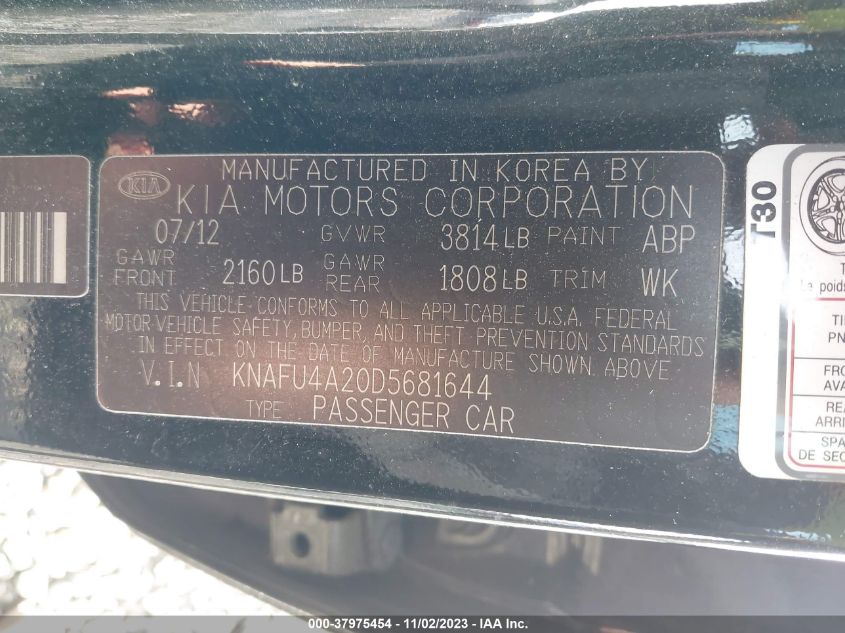 2013 KIA FORTE EX - KNAFU4A20D5681644