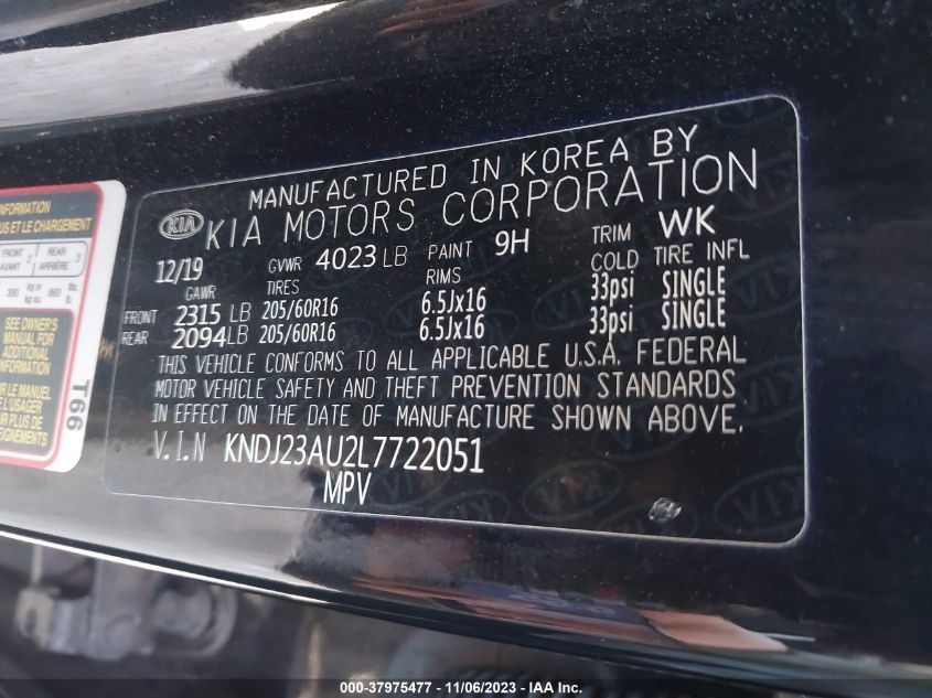 2020 KIA SOUL LX/X LINE/S - KNDJ23AU2L7722051