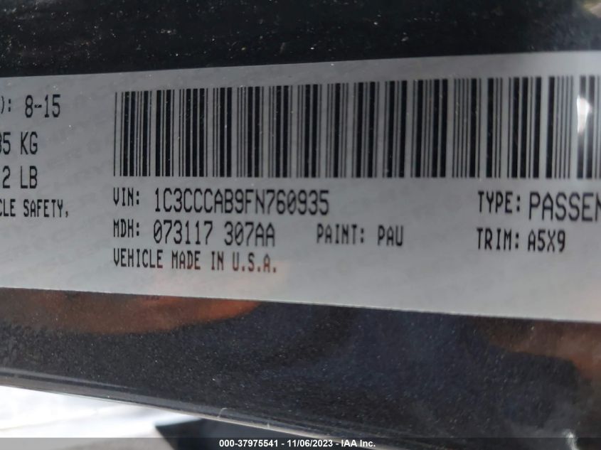 2015 CHRYSLER 200 LIMITED - 1C3CCCAB9FN760935